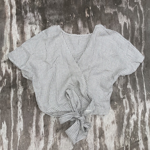 Epic Linen Tops - NEW Epic Linen PLAID 100% linen wrap top blouse m/l